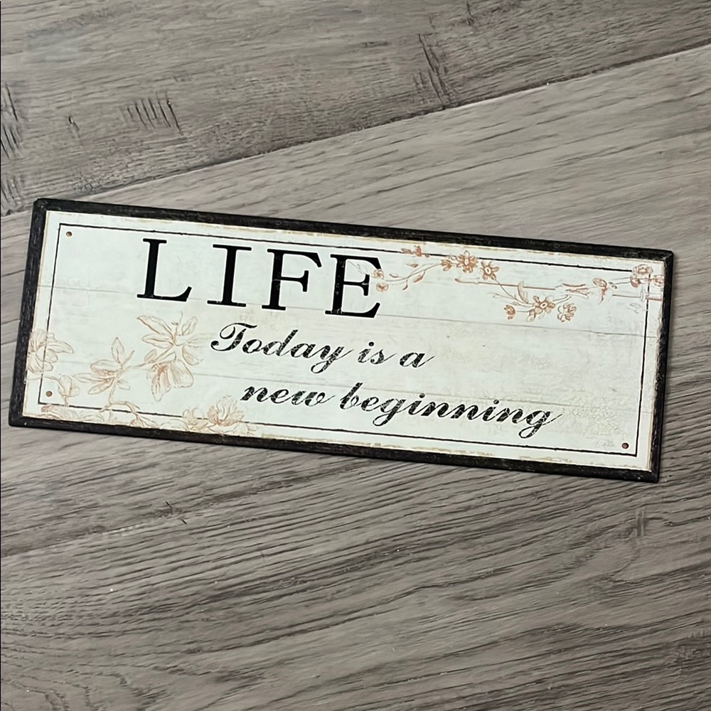 Inspirational Wall Plaque - Black and Cream